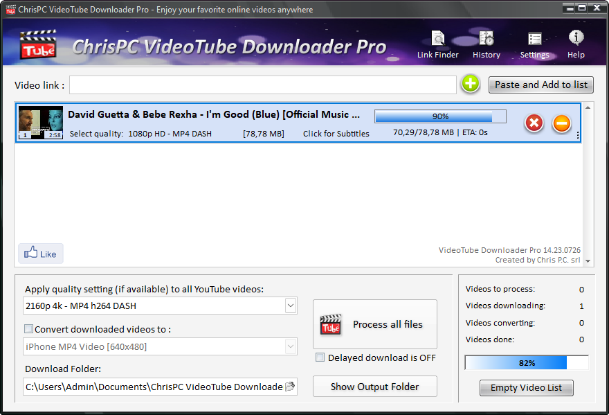 Скриншот ChrisPC VideoTube Downloader