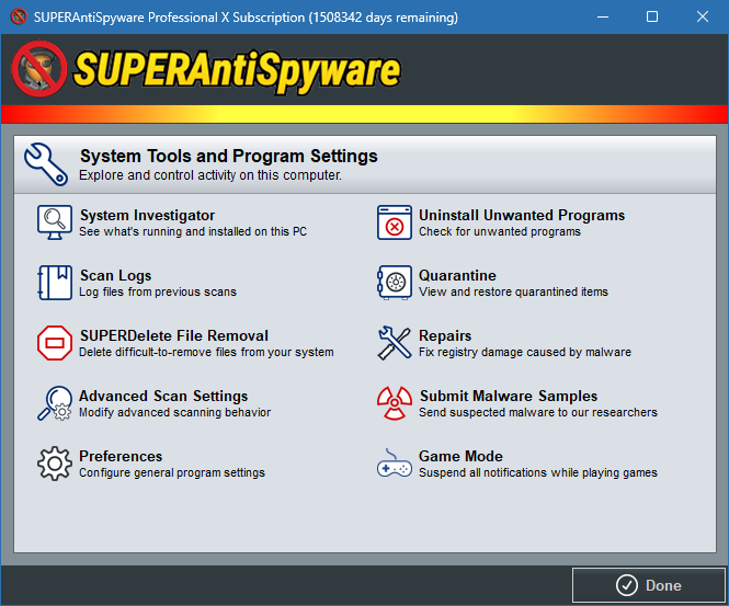 SuperAntiSpyware X скриншот