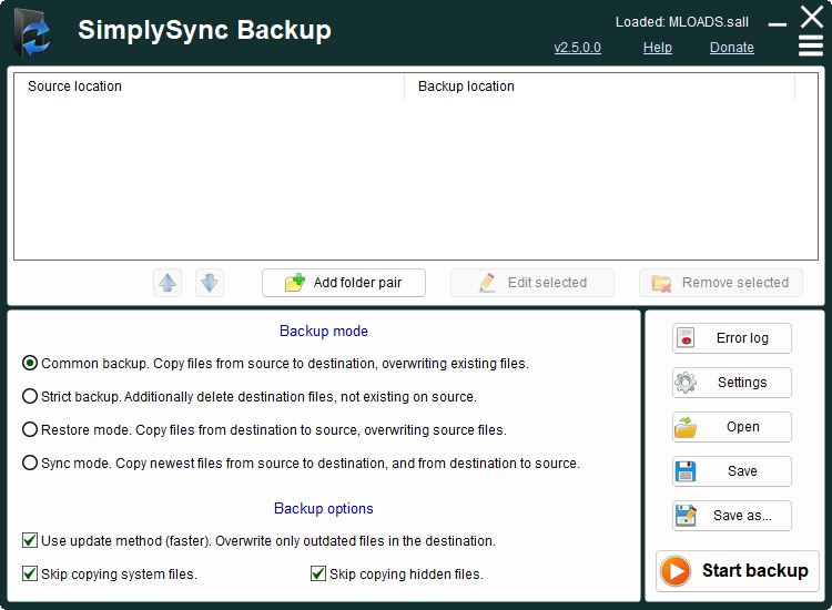 SimplySync Backup скриншот