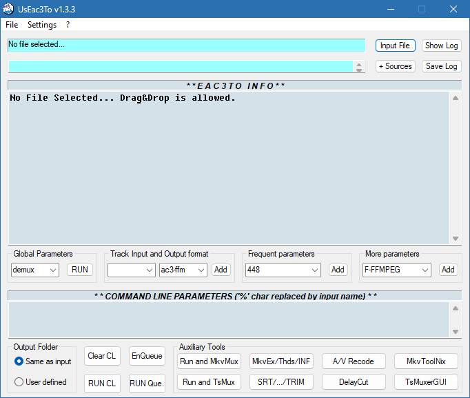 eac3to графический интерфейс