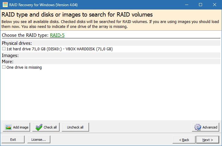 Runtime RAID Recovery for Windows скриншот
