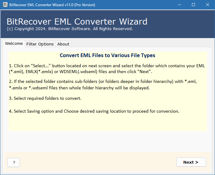 BitRecover EML Converter Wizard скриншот
