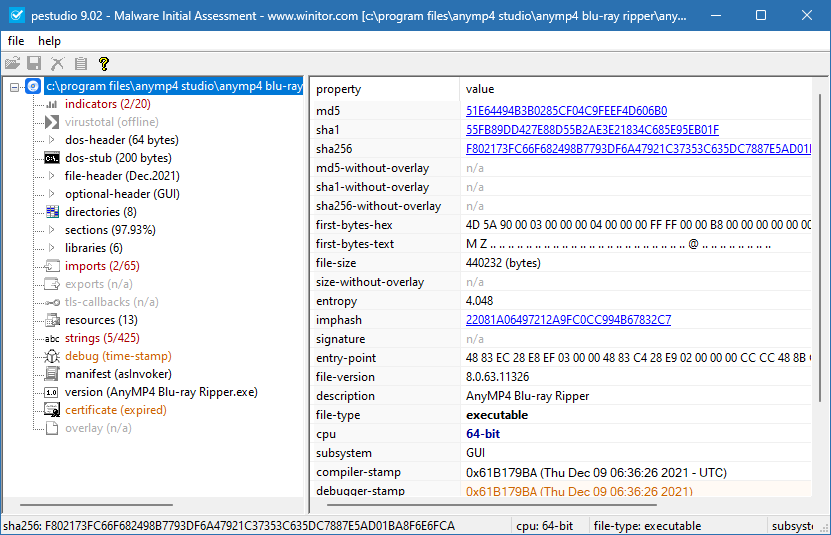 PeStudio скачать бесплатно