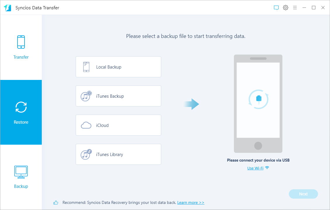 SynciOS Data Transfer скачать бесплатно