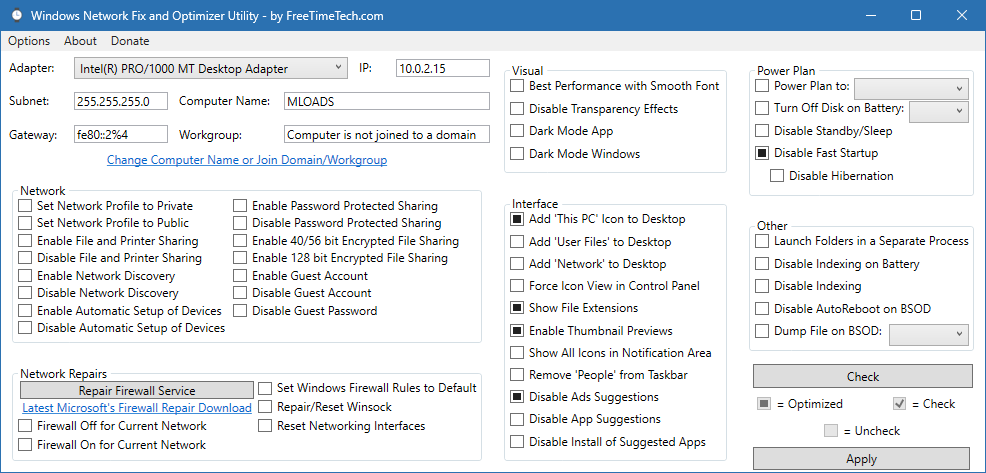 Windows 10 Network Fix and Optimizer Utility скачать