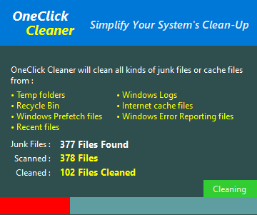 OneClick Cleaner скриншот