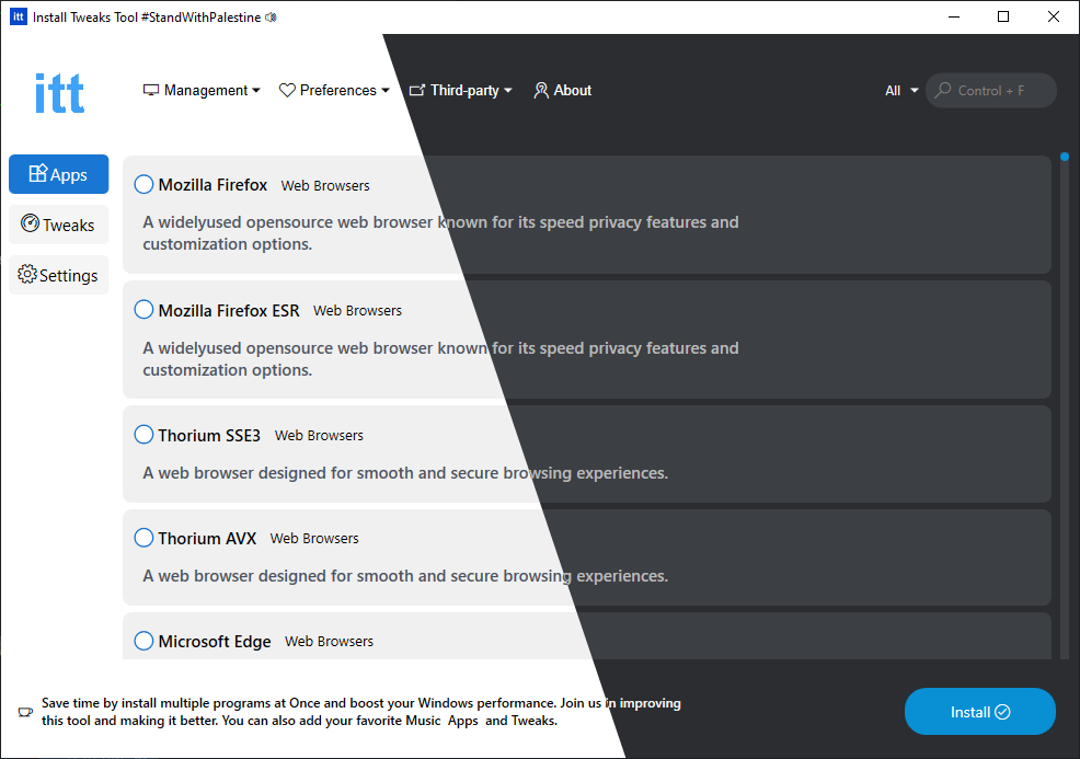 Install Tweak Tool для Windows