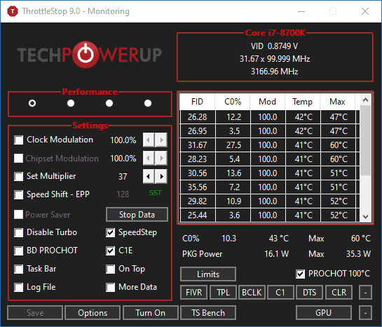 ThrottleStop для Windows