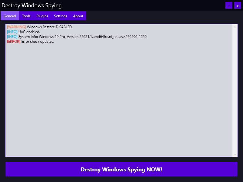Destroy Windows 10 Spying скачать