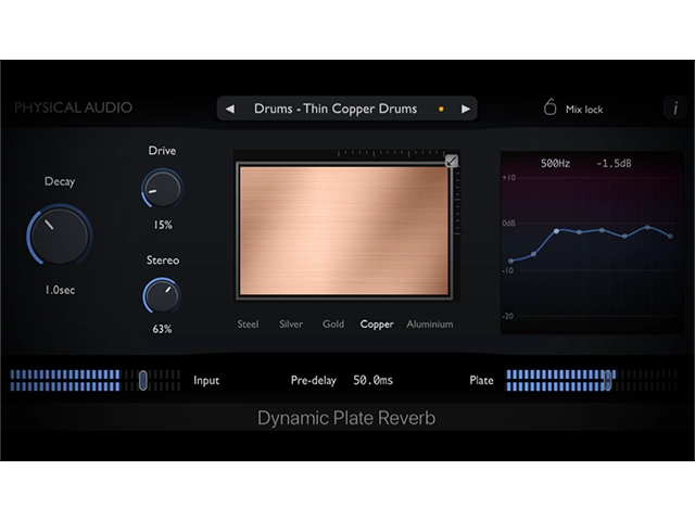 Physical Audio Dynamic Plate Reverb