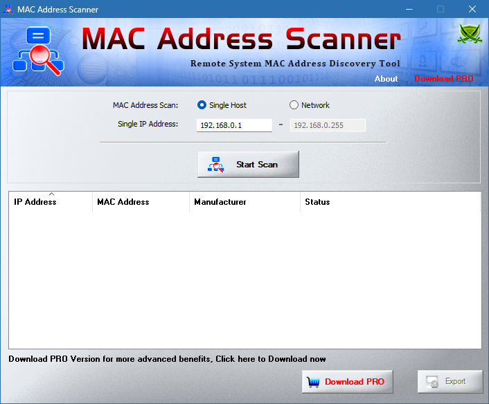 MAC Address Scanner скачать для Windows