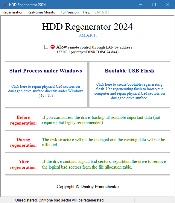 HDD Regenerator для Windows на русском