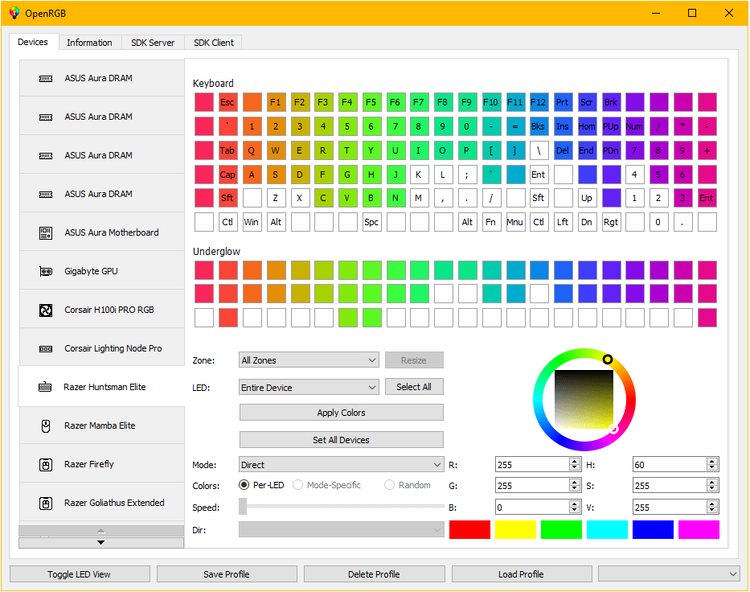 OpenRGB для Windows