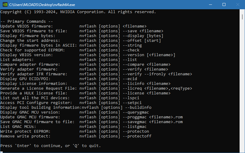 NVIDIA NVFlash для Windows