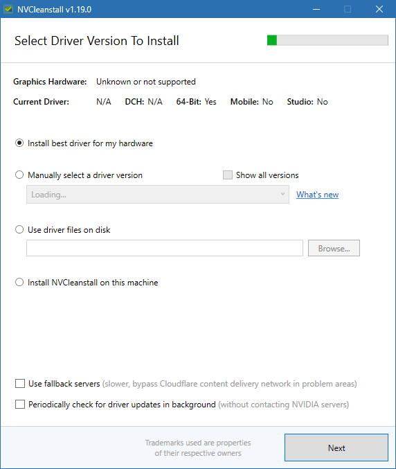 NVCleanstall для Windows