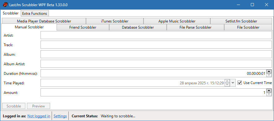Last.fm Scrubbler WPF для Windows