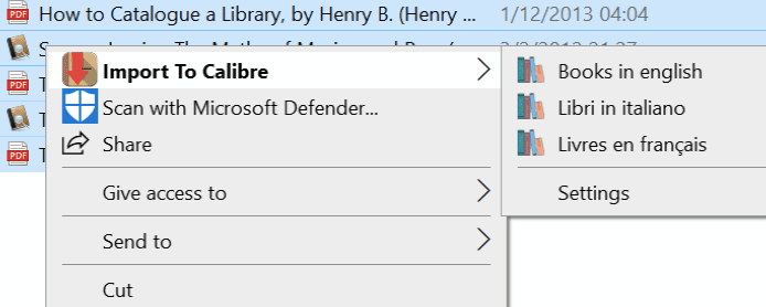 Calibre Import для Windows