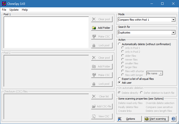CloneSpy для Windows