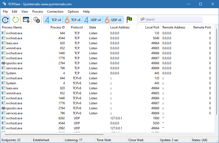 TCPView для Windows