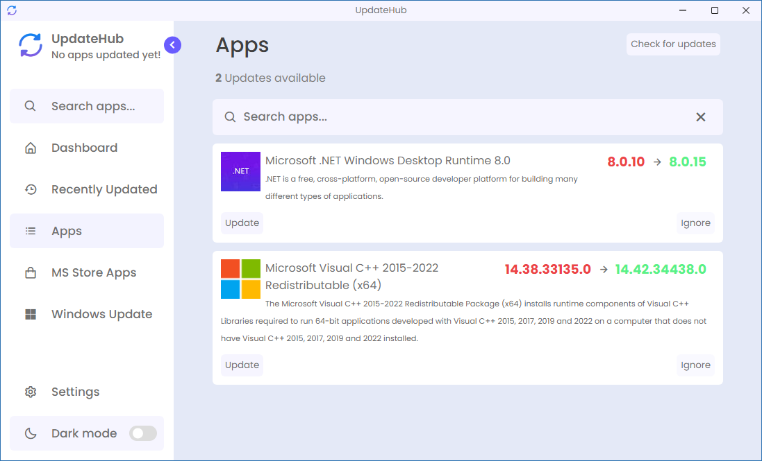 UpdateHub для Windows