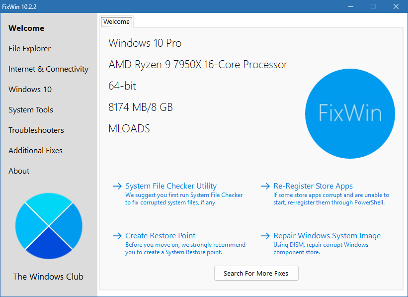 FixWin 10 для Windows 10