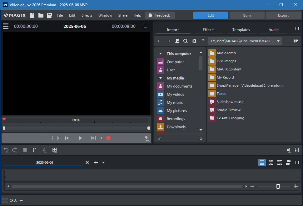 Magix Video Deluxe для Windows