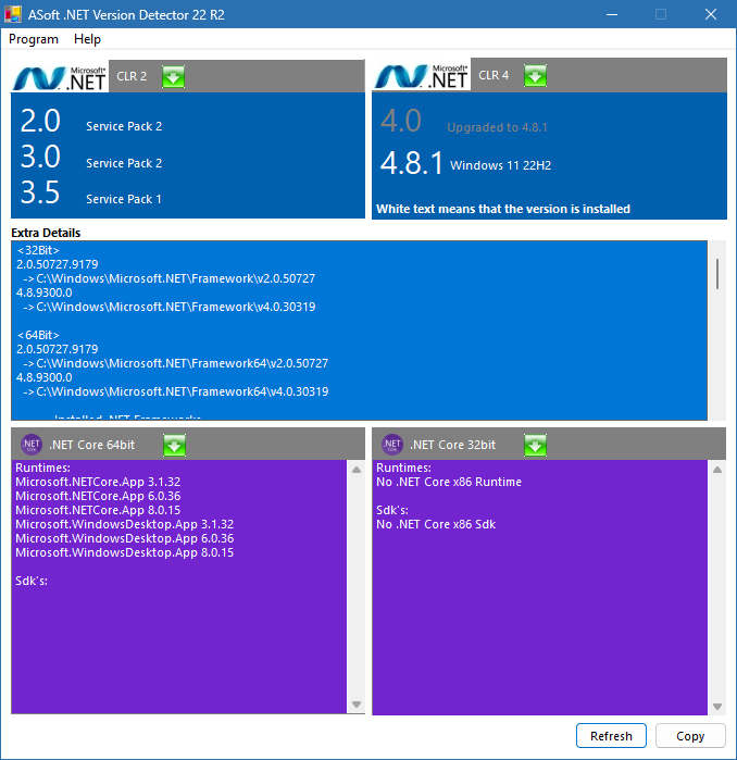 ASoft .NET Version Detector для Windows