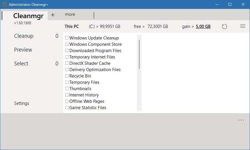 Cleanmgr+ для Windows