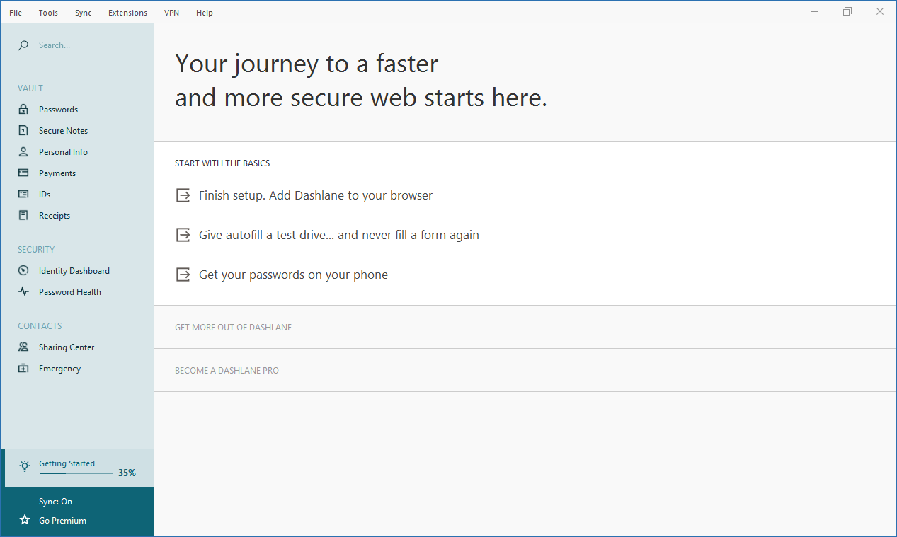 Dashlane для Windows
