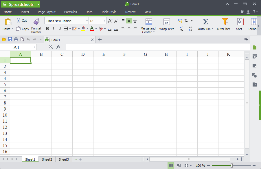 Kingsoft Spreadsheets для Windows