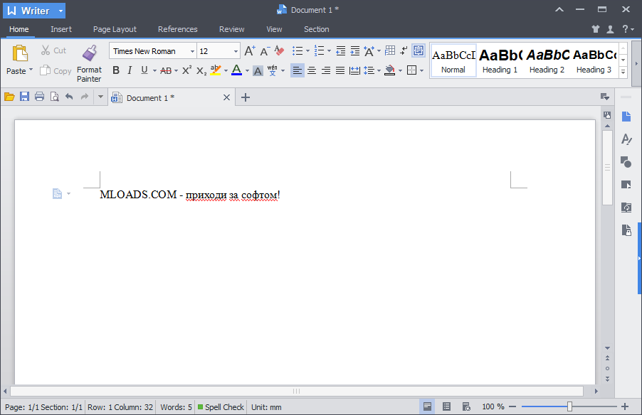 Kingsoft Writer для Windows