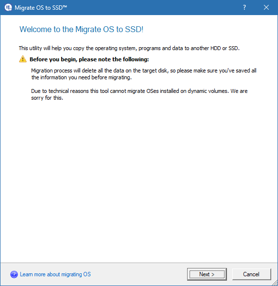 Paragon Migrate OS to SSD с ключом