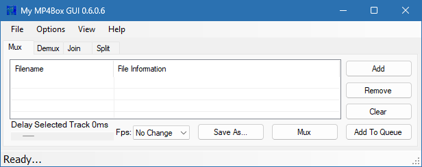MP4Box GUI для Windows