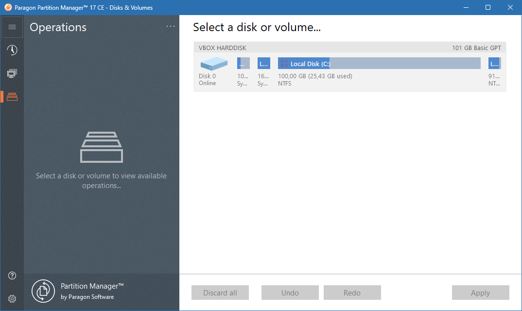 Paragon Partition Manager для Windows