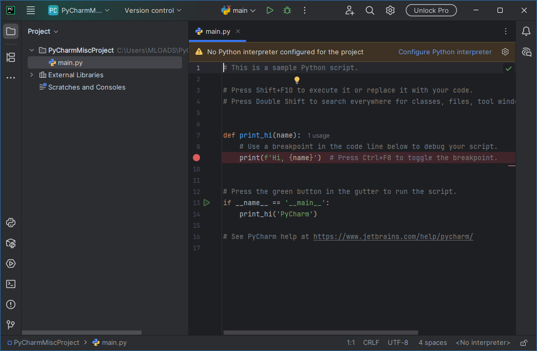 PyCharm Community для Windows