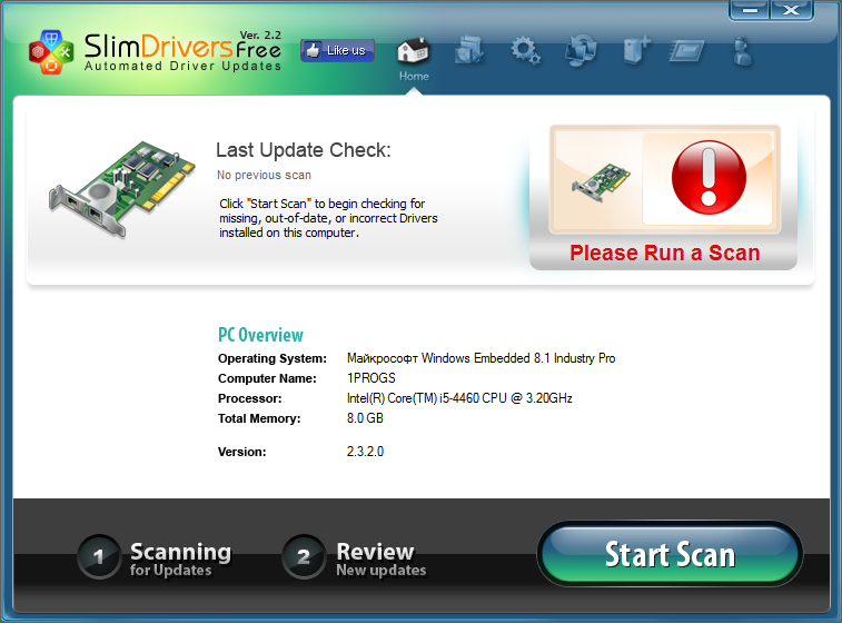 SlimDrivers для Windows