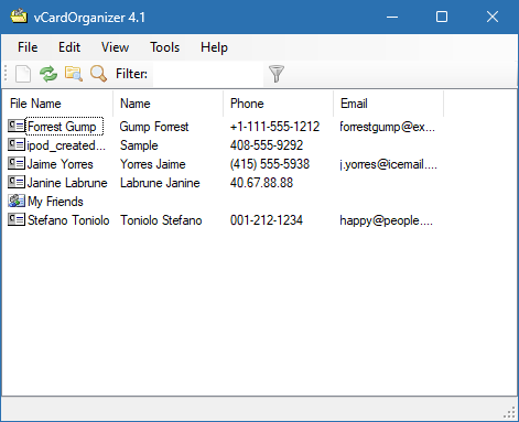 vCardOrganizer для Windows