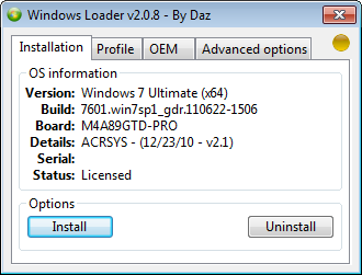 Windows Loader by DAZ для Windows