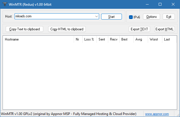 WinMTR для Windows