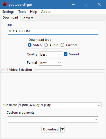 youtube-dl-gui для Windows