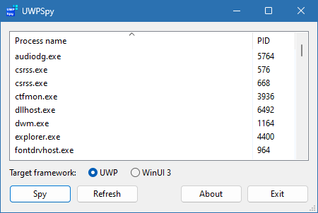 UWPSpy для Windows