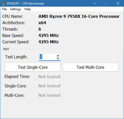 VOVSOFT CPU Benchmark для Windows