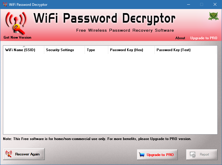 WiFi Password Decryptor для Windows