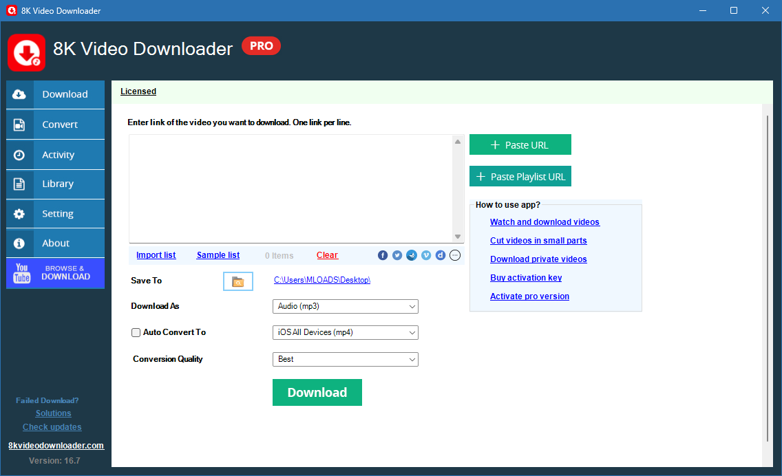 8K Video Downloader с ключом и кряком