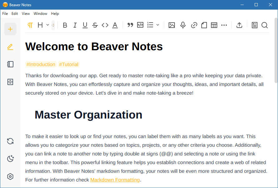 Beaver Notes для Windows