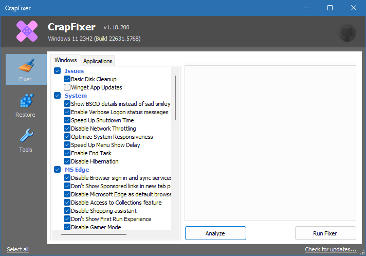 CrapFixer для Windows