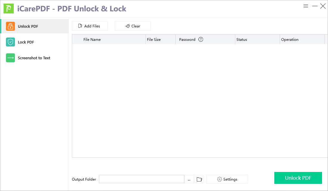 iCarePDF - PDF Lock & Unlocker для Windows