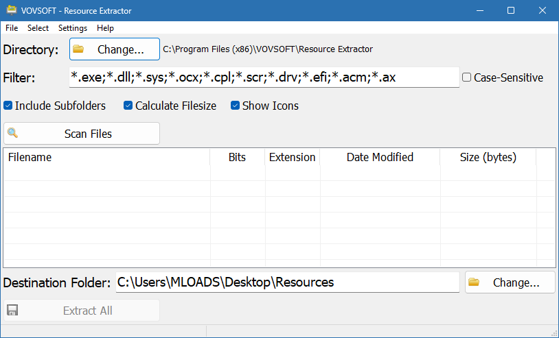 Vovsoft Resource Extractor для Windows