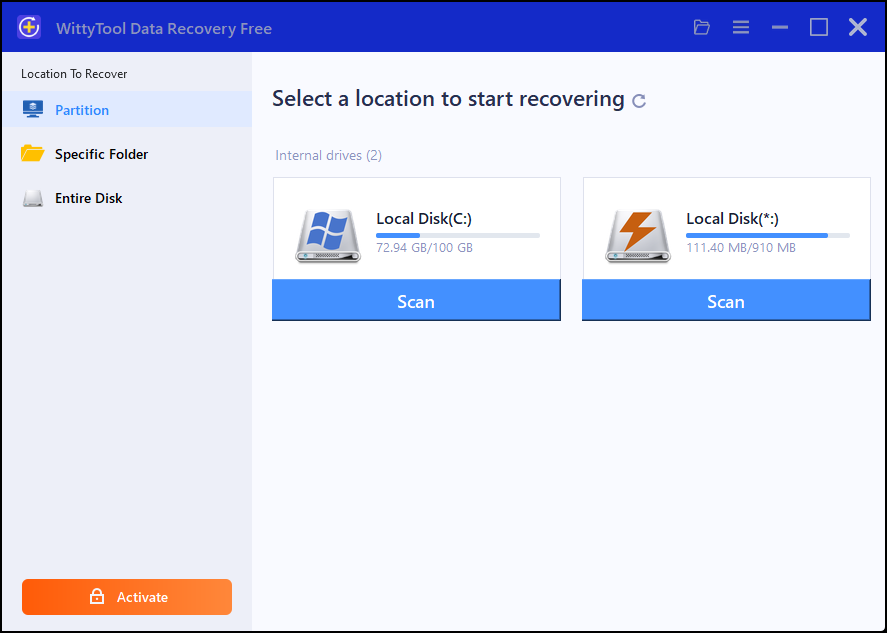 Wittytool Data Recovery для Windows