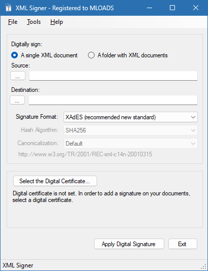 XML Signer с ключом